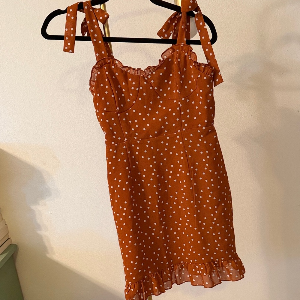 Forever 21 Rust Polka Dot Mini Dress